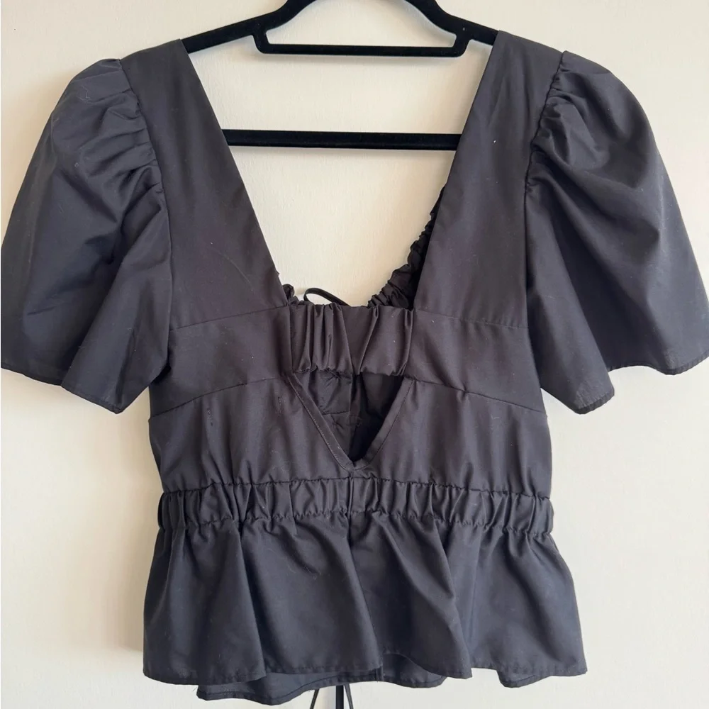 CIAO LUCIA Ezio Black Cotton Top Small - Picture 5 of 5